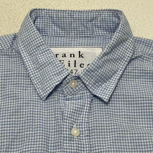 Frank Eileen Luke Button Dress Shirt Men Size S Check Preppy Workwear Modern Top - Picture 5 of 11